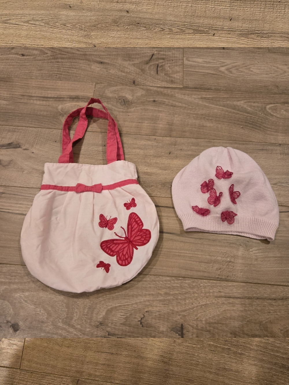🌸 H&M Toddler Girl Butterfly Handbag & Beanie Set 🌸